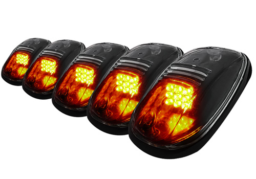 Spec-D 5PC Clear Lens Amber LED Universal Roof Cab Light Kit Spec-D 5PC Clear Lens Amber LED Universal Roof Cab Light Kit